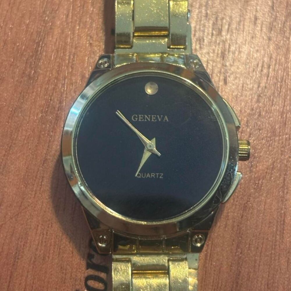 Geneva Women's Gold and Black Watch